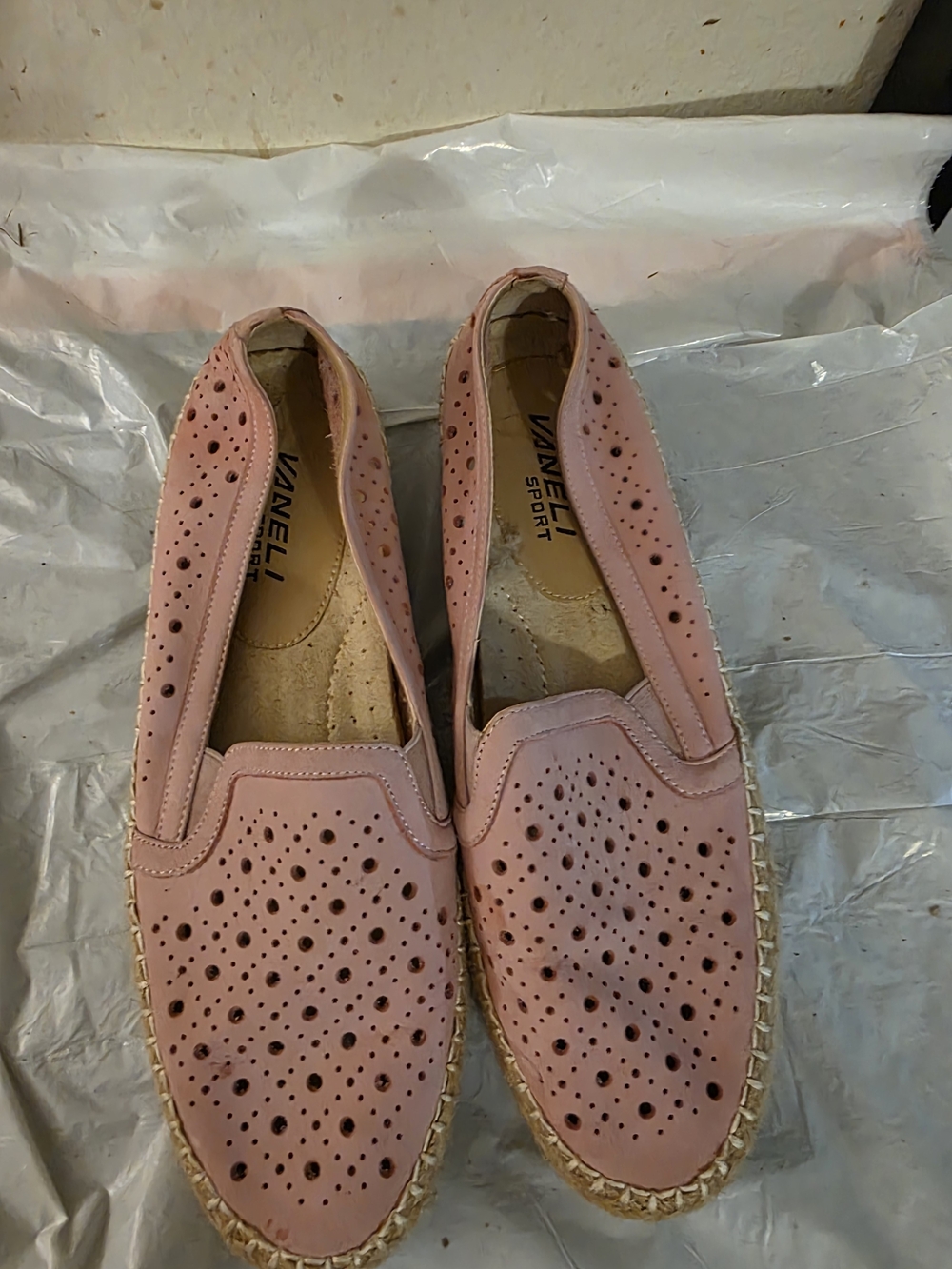 Vaneli Pink Perforated Espadrille Flats